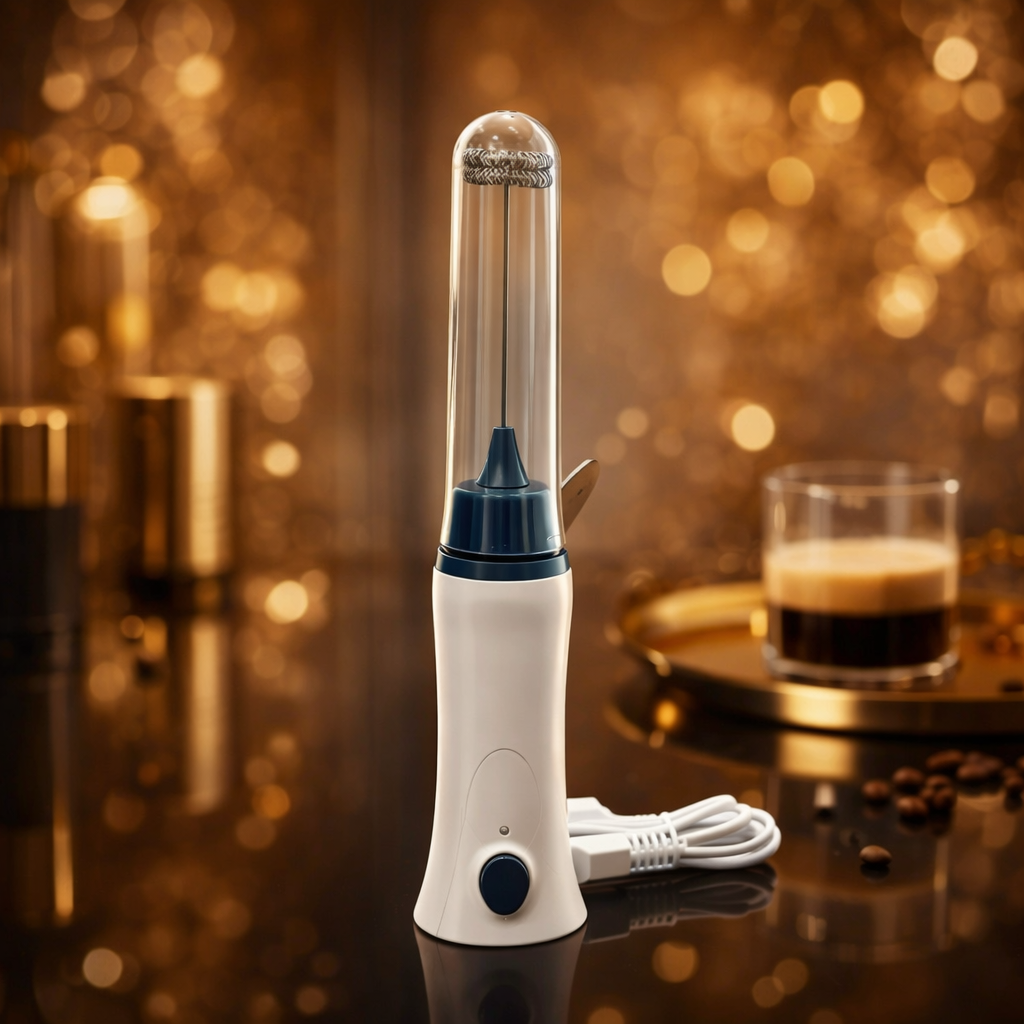 Professional Electric Coffee Beater & Milk Frother – High-Powered Drink Mixer with Protective Cover - Big Size