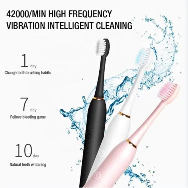 Electric Toothbrush Electric Toothbrush – Rechargeable Sonic Cleaning Toothbrush with Soft Bristles, Deep Clean (Random Colour)