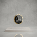 Acrylic Mirror Dua-e-Safar Car Hanging with Khana Kaaba & Madina Design – Elegant Islamic Rear View Mirror Decor | Size : 10 cm