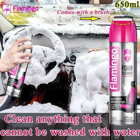 Flamingo Foam Cleaner 650ML – Multi-Purpose Deep Cleaning Spray for Upholstery, Carpets, Leather & Hard Surfaces