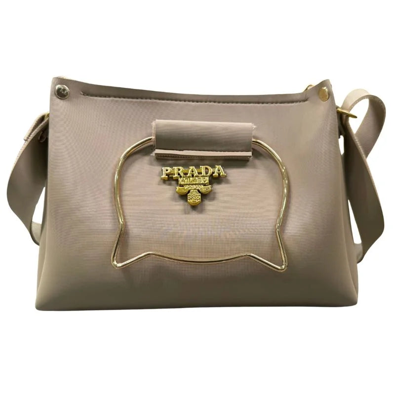 Elegant Cat Handle Handbag for Girls & Ladies | Stylish Shoulder & Crossbody Bag with Gold Accents | Adjustable Strap