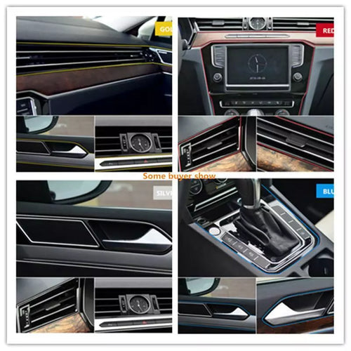 5Meter Cars Auto Accessories Dashboard Car Styling Interior Decoration Strips Molding Trim ( Red Color